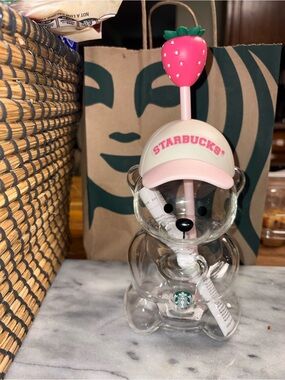 2026 Starbucks Pink Bearista Glass Cup NWT